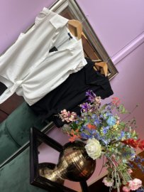 Le mari blouse off white korte mouw 2