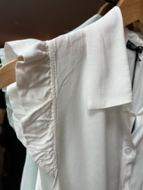 Le mari blouse off white korte mouw 3