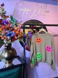 Le mari trui smiley beige 3