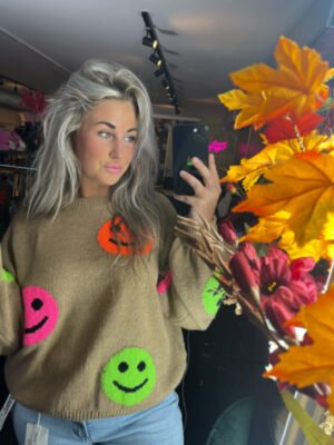 Le mari trui smiley beige